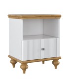 Тумба прикроватная Рандеву 01 (белый лак/антик-24) фото