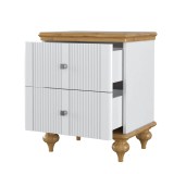 Тумба прикроватная Рандеву 02 (белый лак/антик-24) фото2 Тумба прикроватная Рандеву 02 (белый лак/антик-24) фото2