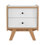 Тумба прикроватная Винтаж 2 ящика белый лак/браун картинка 3 Тумба прикроватная Винтаж 2 ящика белый лак/браун картинка 3