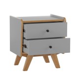Тумба прикроватная Винтаж 2 ящика серый лак/браун картинка 2 Тумба прикроватная Винтаж 2 ящика серый лак/браун картинка 2