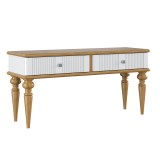 Тумба Рандеву-02 МАССИВ СОСНЫ Белый лак + антик №24 картинка 5