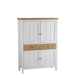 Тумба Сканди 222 глухие двери белый воск/антик фото