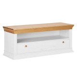 Тумба ТВ Бостон-01  белый воск+антик - картинка 1