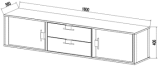 Тумба ТВ Бридж подвесная 2 двери 2 ящика Тумба ТВ Бридж подвесная 2 двери 2 ящика