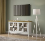 Тумба ТВ Квадро-С 40 Белый лак  + антик №24  картинка 1