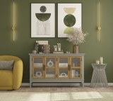 Тумба ТВ Квадро-С 40 серый №7042 + антик №24  картинка 1