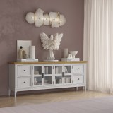 Тумба ТВ Квадро-С 44 Белый лак  + антик №24  картинка 1