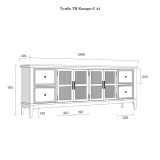 Тумба ТВ Квадро-С 44 размеры Тумба ТВ Квадро-С 44 размеры