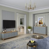 Тумба ТВ Рандеву 022 (серый-7042/антик-24) фото5 Тумба ТВ Рандеву 022 (серый-7042/антик-24) фото5