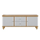 Тумба ТВ Рандеву- 22  МАССИВ СОСНЫ БЕЛЫЙ ВОСК + АНТИК24 - 2