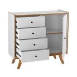 Тумба Винтаж 1 дверь 4 ящика белый лак/браун картинка 2 Тумба Винтаж 1 дверь 4 ящика белый лак/браун картинка 2