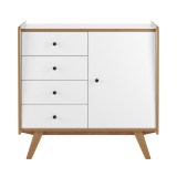 Тумба Винтаж 1 дверь 4 ящика белый лак/браун картинка 3 Тумба Винтаж 1 дверь 4 ящика белый лак/браун картинка 3