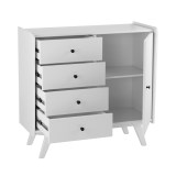 Тумба Винтаж 1 дверь 4 ящика белый лак картинка 2