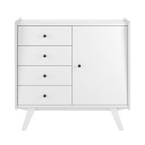 Тумба Винтаж 1 дверь 4 ящика белый лак картинка 3