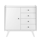 Тумба Винтаж 1 дверь 4 ящика белый лак картинка 4