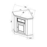 КОМОД ФОРЕСТ УГЛОВОЙ 1 ДВЕРЬ 1 ЯЩИК (КОМОД БУФЕТА) БЕЛЫЙ ВОСК/АНТРАЦИТ - размеры