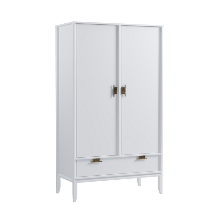 Шкаф 2х дверный Бридж белый лак картинка 1 Шкаф 2х дверный Бридж белый лак картинка 1