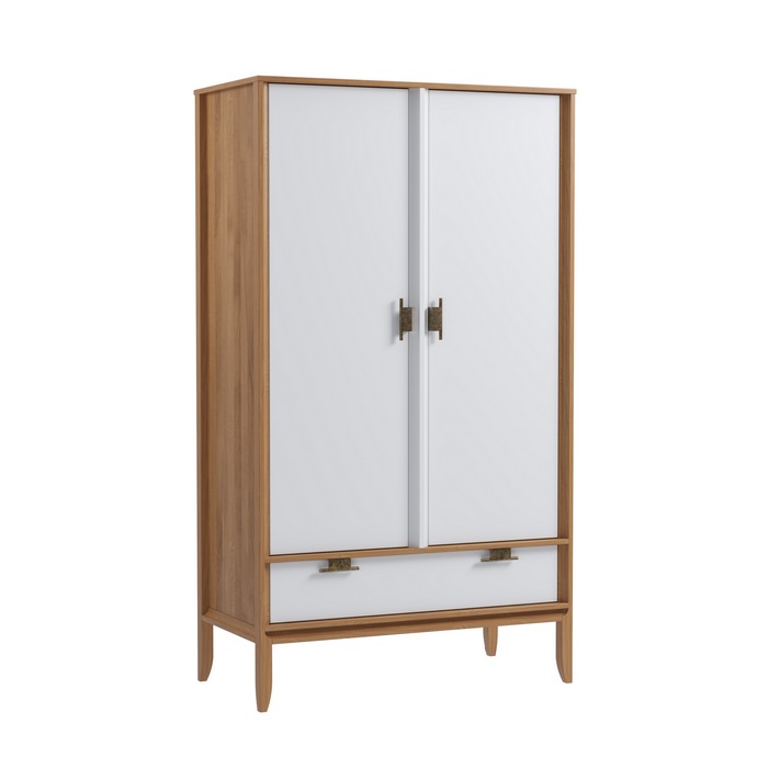 Шкаф 2х дверный Бридж браун/белый лак картинка 1 Шкаф 2х дверный Бридж браун/белый лак картинка 1