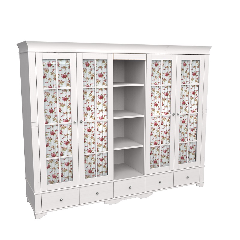 Шкаф 5-ти дверный четырьмя с дверями и полками Шкаф Бейли 5-ти дверный с 4 стеклянными дверями и полками