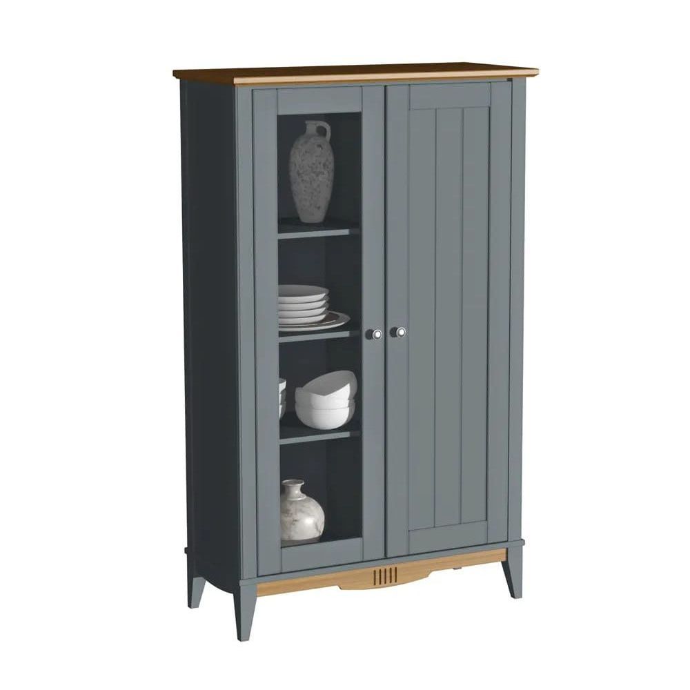 Шкаф для посуды 11 Пенни серый 7046/антик 24 купить в Москве Шкаф для посуды 11 Пенни серый 7046/антик 24 картинка 1