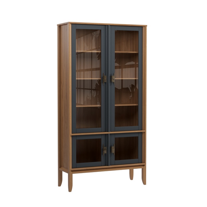 Шкаф для посуды Бридж широкий с 4-мя стеклянными дверями браун/серый 7012 Шкаф для посуды Бридж широкий с 4-мя стеклянными дверями браун/серый 7012