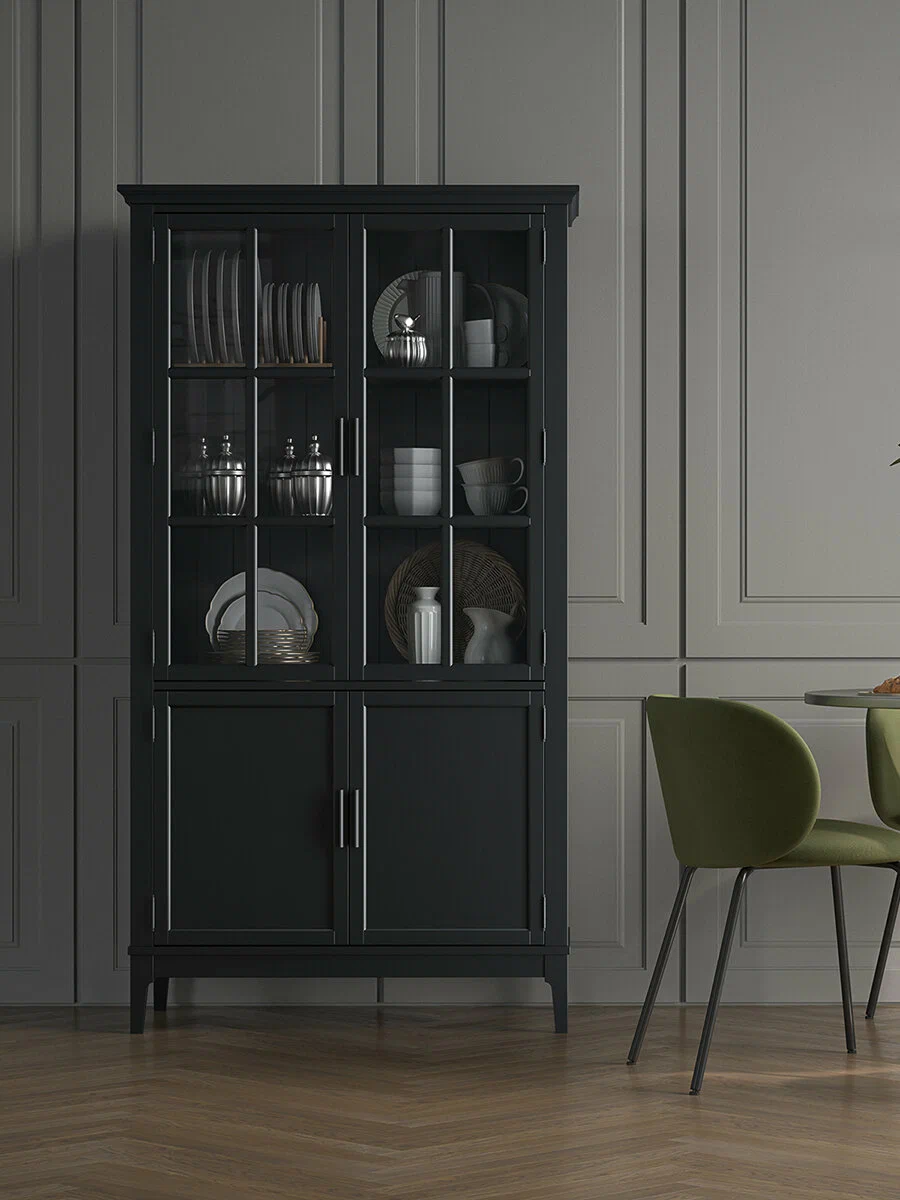 Шкаф для посуды Квадро-С 22-185 Блэк купить недорого Шкаф для посуды Квадро-С 22-185 Блэк картинка 1