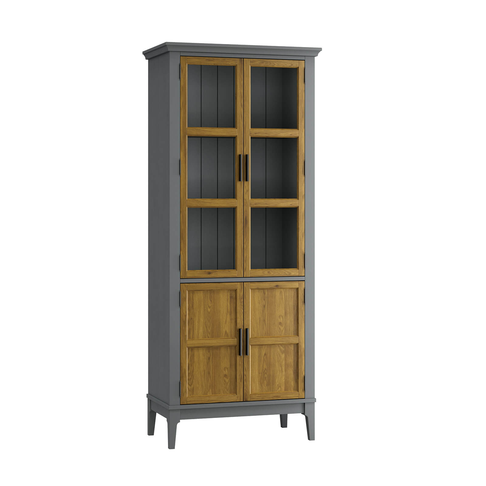 Шкаф для посуды Квадро-С 22GT-185 серый №7042 + антик №24 купить в Москве Шкаф для посуды Квадро-С 22GT-185 серый №7042 + антик №24 картинка 1