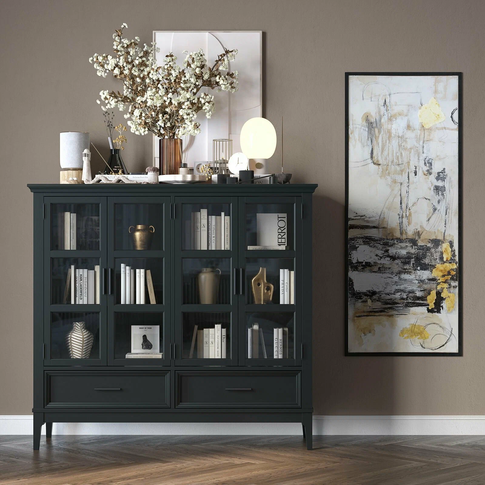 Шкаф для посуды Квадро-С 42 Блэк купить в Москве Шкаф для посуды Квадро-С 42 Блэк картинка 1