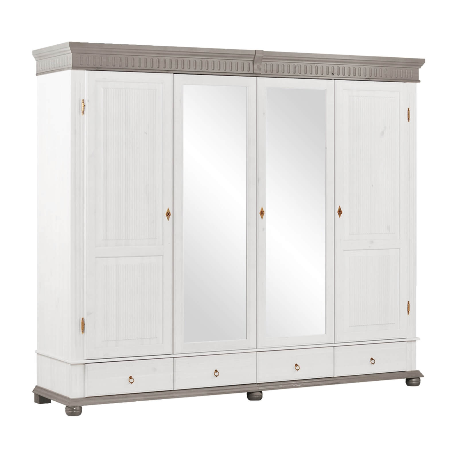 Шкаф Хельсинки 4-SP- GT-М Белый воск+серый - картинка 1 Шкаф Хельсинки 4-SP- GT-М Белый воск+серый - картинка 1