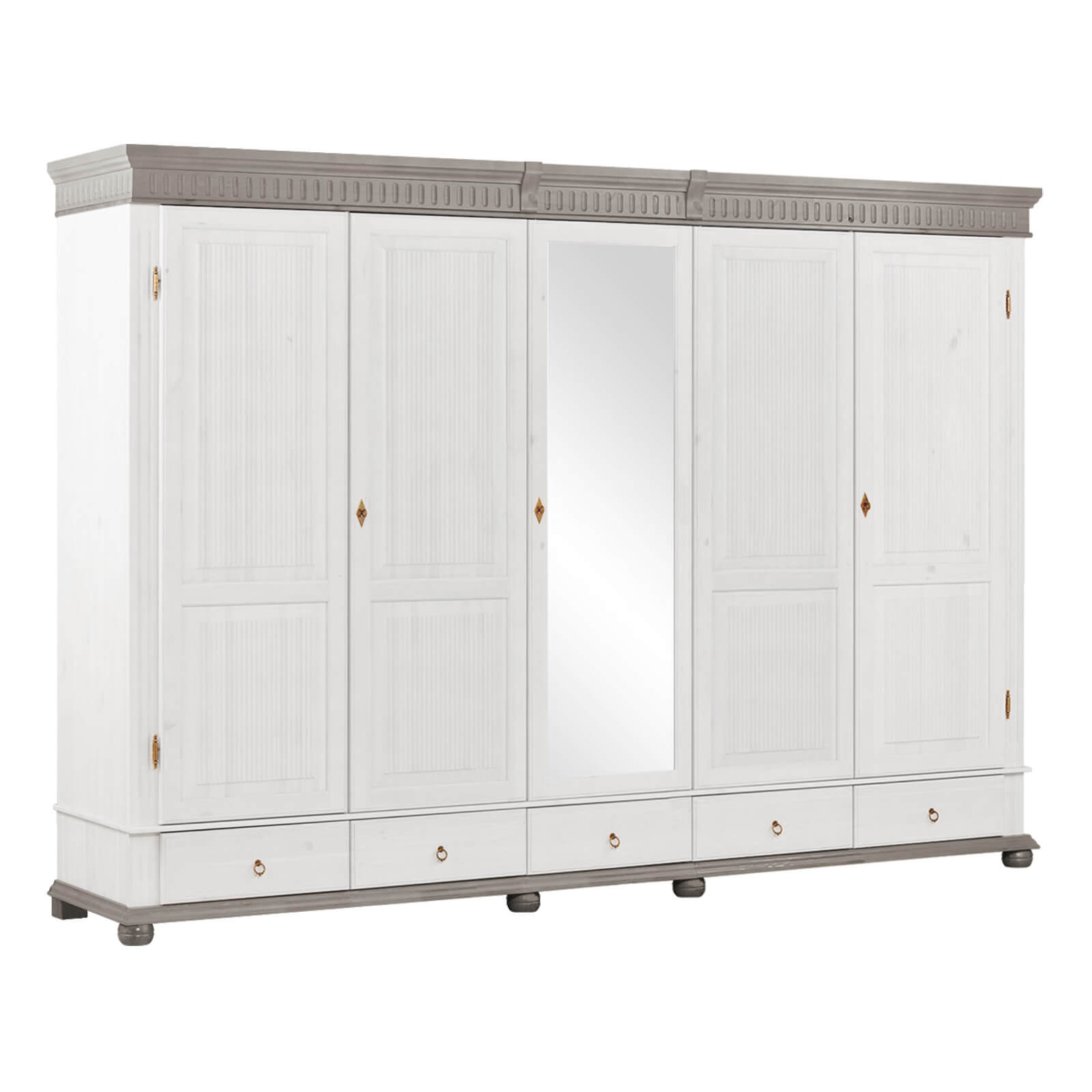 Шкаф Хельсинки-5-SP-GT-M (N) Белый воск+серый картинка 1 Шкаф Хельсинки-5-SP-GT-M (N) Белый воск+серый картинка 1