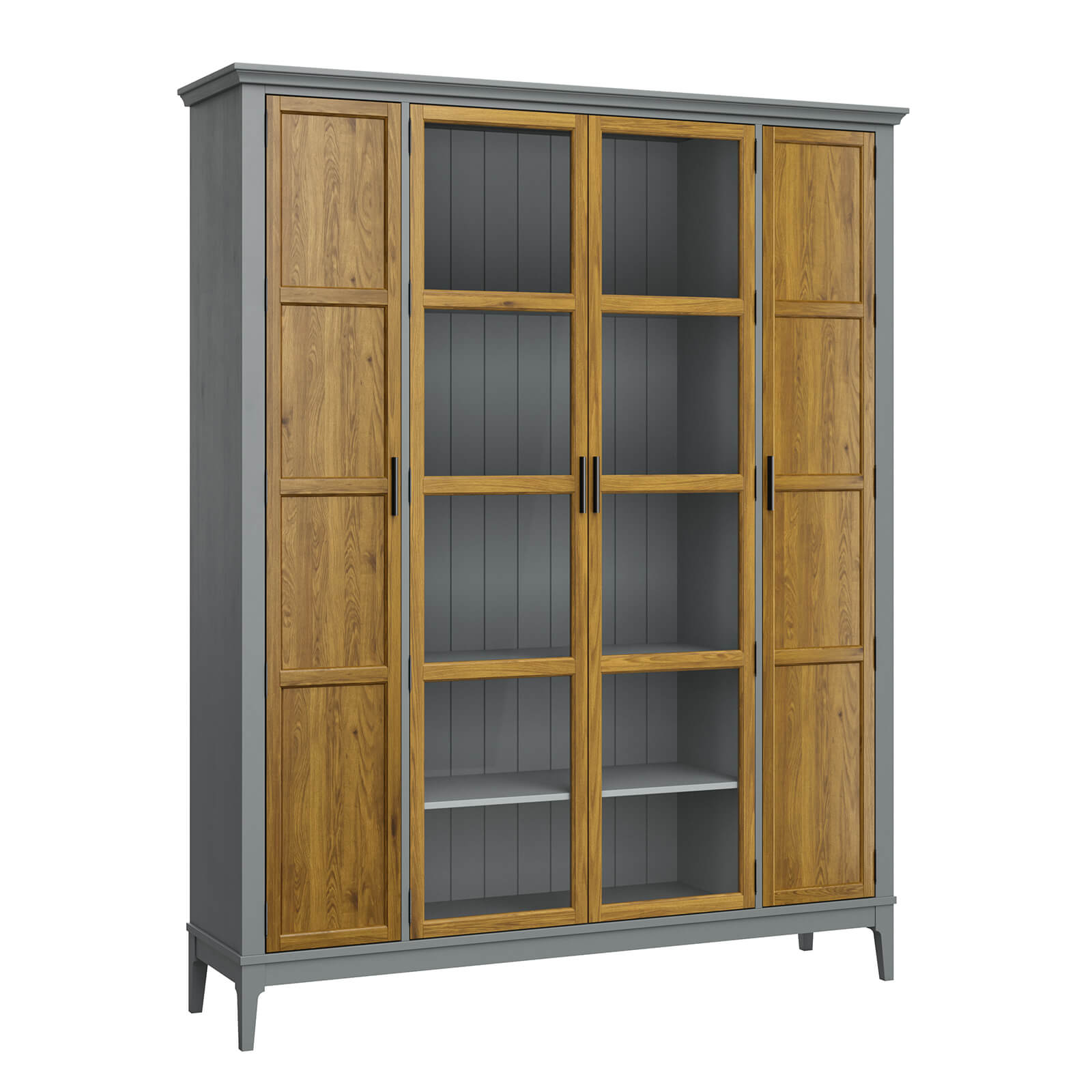 Шкаф книжный Квадро-С 422Ф серый 7042 массив сосны картинка 1 Шкаф книжный Квадро-С 422Ф серый 7042 массив сосны картинка 1