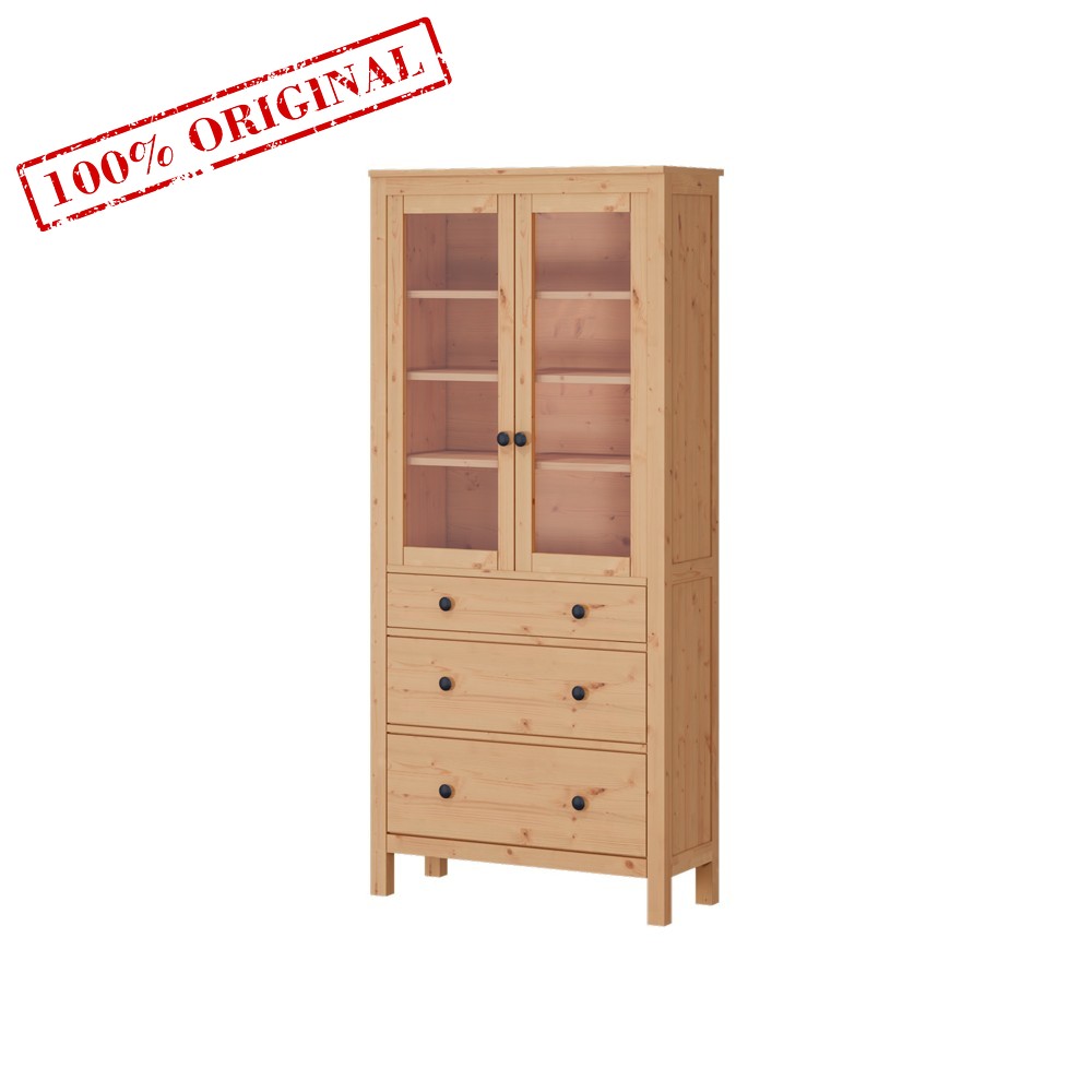 Шкаф-витрина 3 ящ ХЕМНЭС (Россия) светло коричневый 1 Шкаф-витрина 3 ящ ХЕМНЭС (Россия) светло коричневый 1