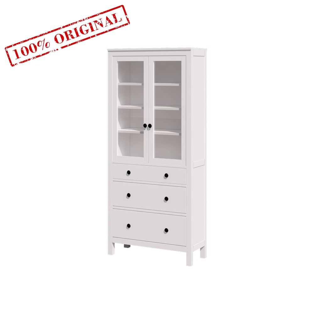 Шкаф-витрина 3 ящика ХЕМНЭС (Россия) оригинал белый 1 Шкаф-витрина 3 ящика ХЕМНЭС (Россия) оригинал белый 1