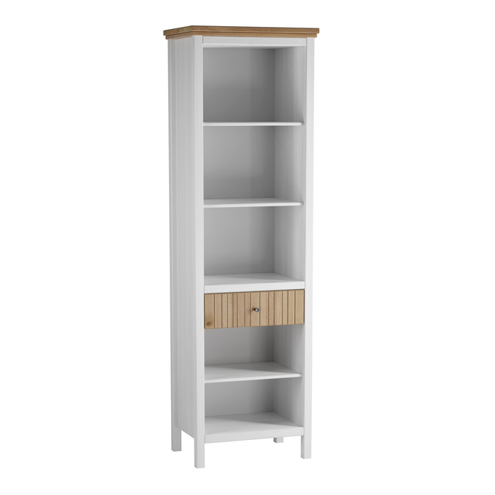 Стеллаж 01 с ящиком белый воск/антик фото Стеллаж 01 с ящиком белый воск/антик фото