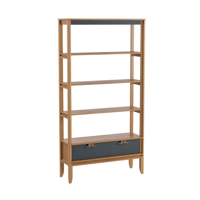 Стеллаж Бридж сквозной широкий с 1 ящиком браун/серый 7012 Стеллаж Бридж сквозной широкий с 1 ящиком браун/серый 7012