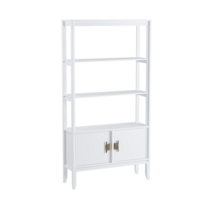 Стеллаж Бридж сквозной широкий с 2 дверями белый лак Стеллаж Бридж сквозной широкий с 2 дверями белый лак