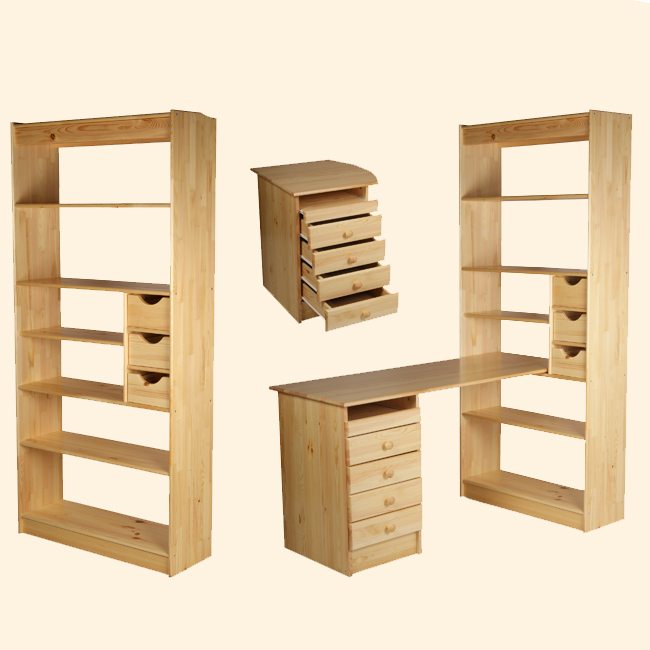 Стеллаж Генрих со столом деревянный из сосны купить недорого в Москве Стеллаж Генрих со столом деревянный из сосны купить недорого в Москве