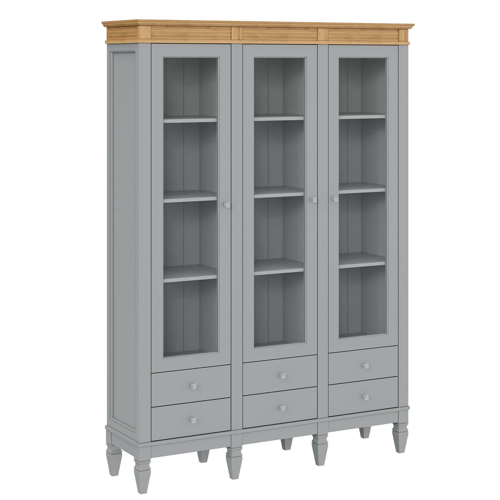 Стеллаж Ольса-303/006 серый №7042 + антик №24- картинка 1 Стеллаж Ольса-303/006 серый №7042 + антик №24 - картинка 1