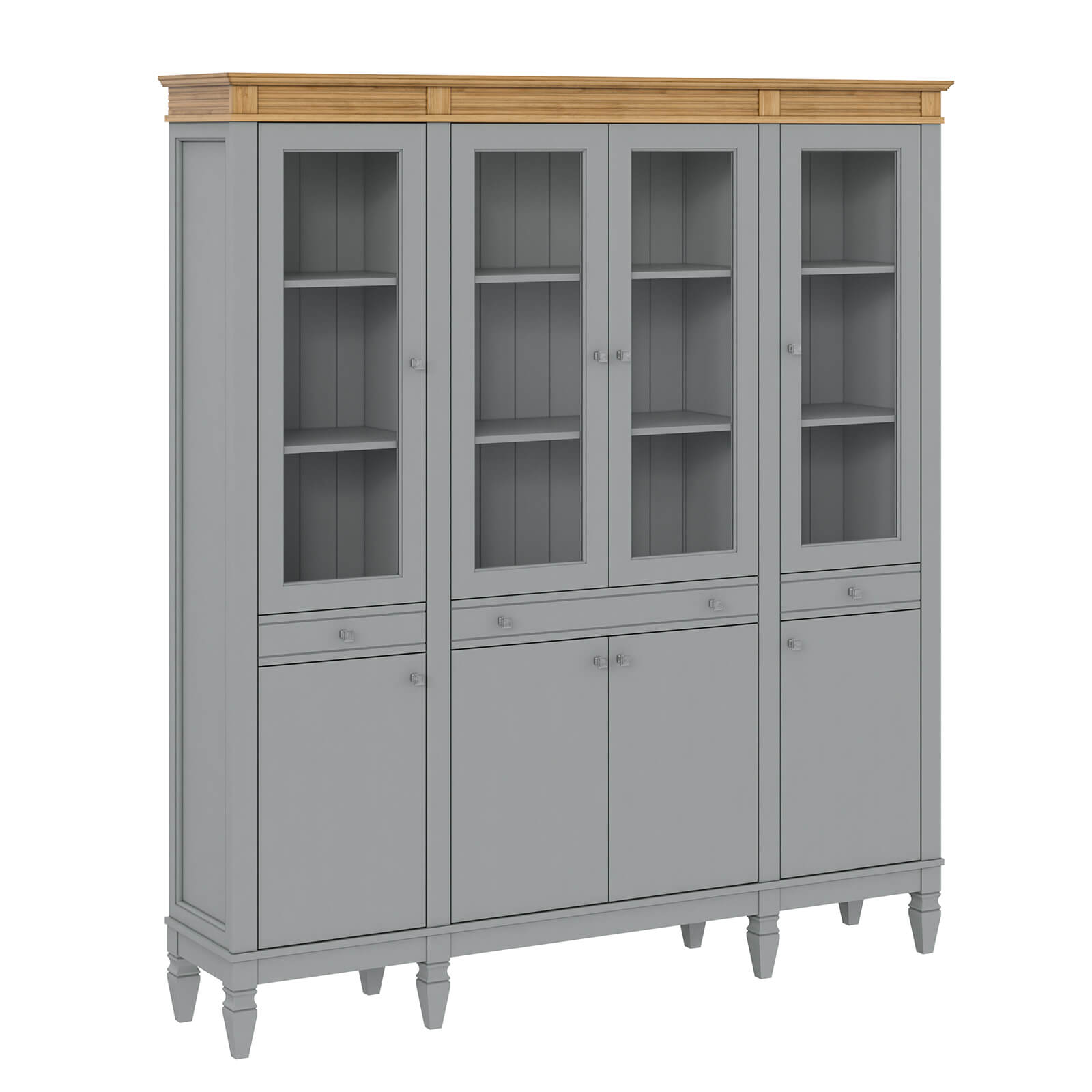 Стеллаж Ольса-404/430 серый №7042 + антик №24 - картинка 1 Стеллаж Ольса-404/430 серый №7042 + антик №24 - картинка 1