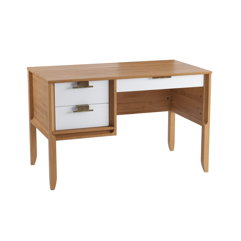 Стол письменный Бридж однотумбовый браун/белый лак картинка 1 Стол письменный Бридж однотумбовый браун/белый лак картинка 1