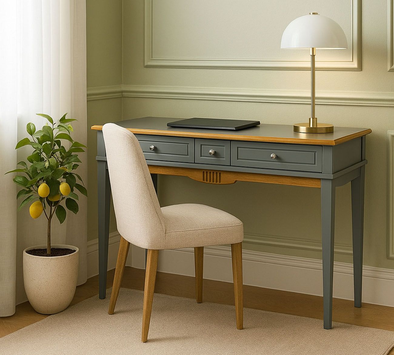 Стол туалетный 120 Пенни серый 7046/антик 24 купить в Москве Стол туалетный 120 Пенни серый 7046/антик 24 картинка 1