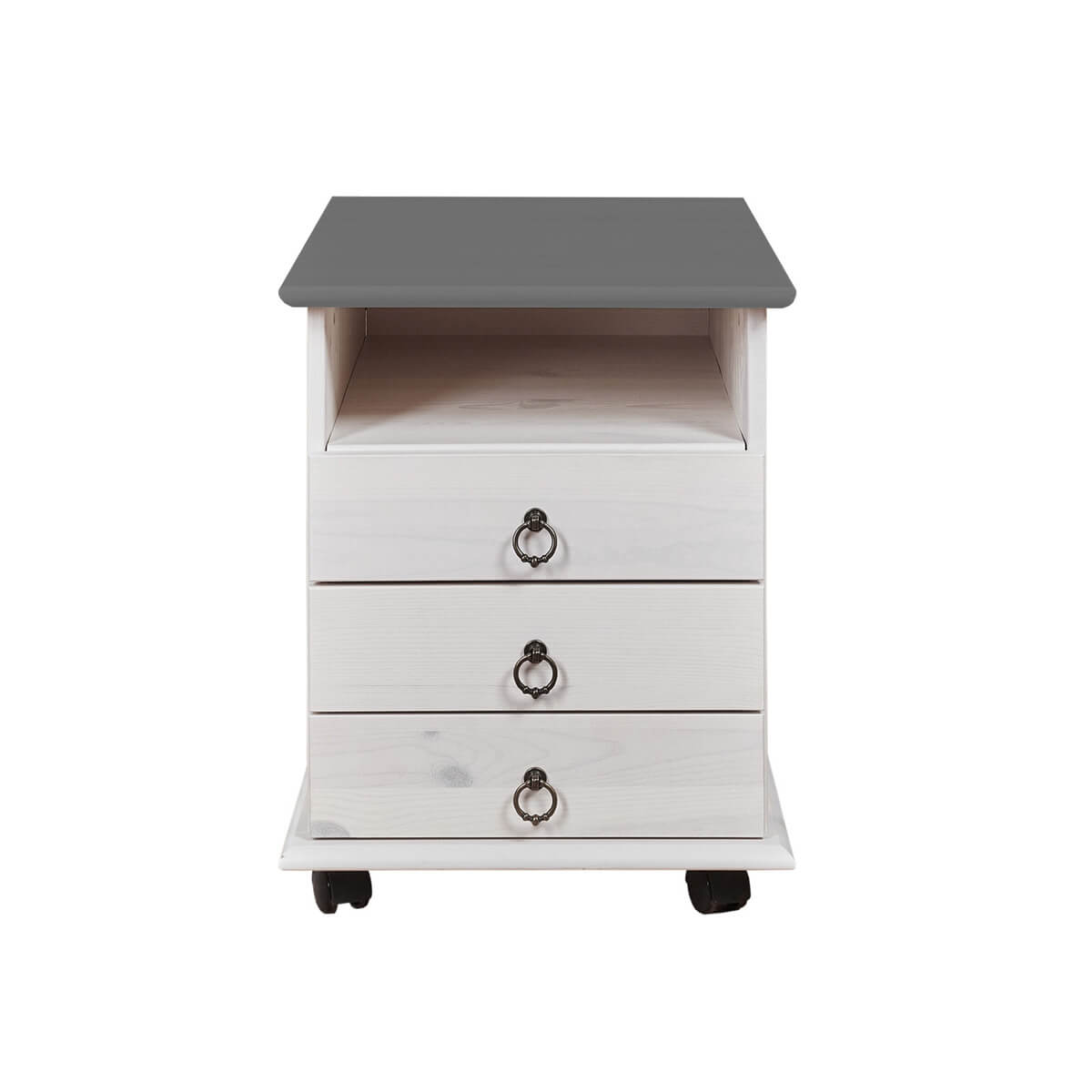 Тумба Хельсинки-03 Белый воск+серый - картинка 1 Тумба Хельсинки-03 Белый воск+серый - картинка 1