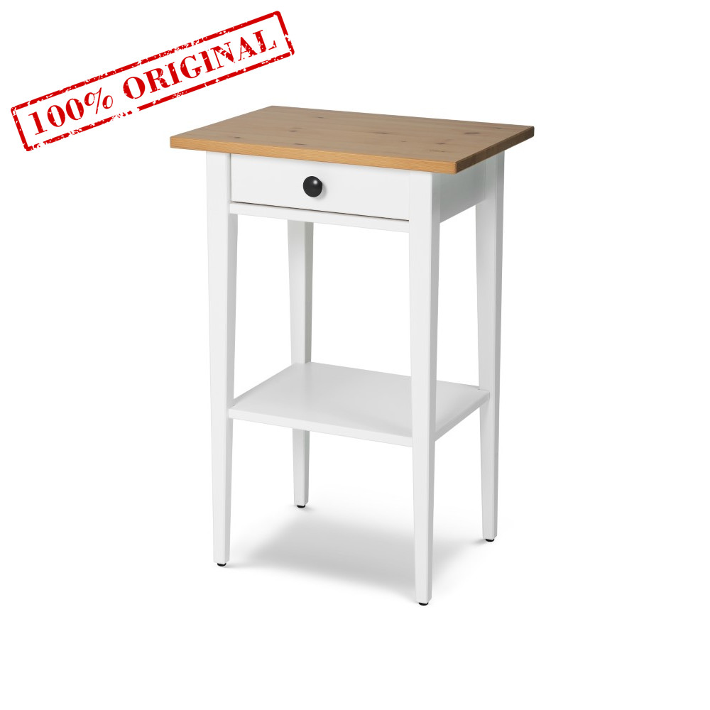 Тумба прикроватная 1 ящик 46х70х35 ХЕМНЭС КЫМОР оригинал белый / светло-коричневый - картинка 1 Тумба прикроватная 1 ящик 46х70х35 ХЕМНЭС КЫМОР оригинал белый / светло-коричневый - картинка 1