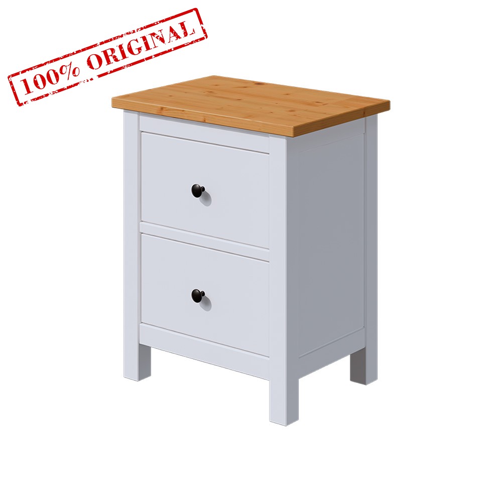 Тумба с 2 ящиками ХЕМНЭС ориг. белый/светло корич. - картинка 1 Тумба с 2 ящиками ХЕМНЭС ориг. белый/светло корич. - картинка 1