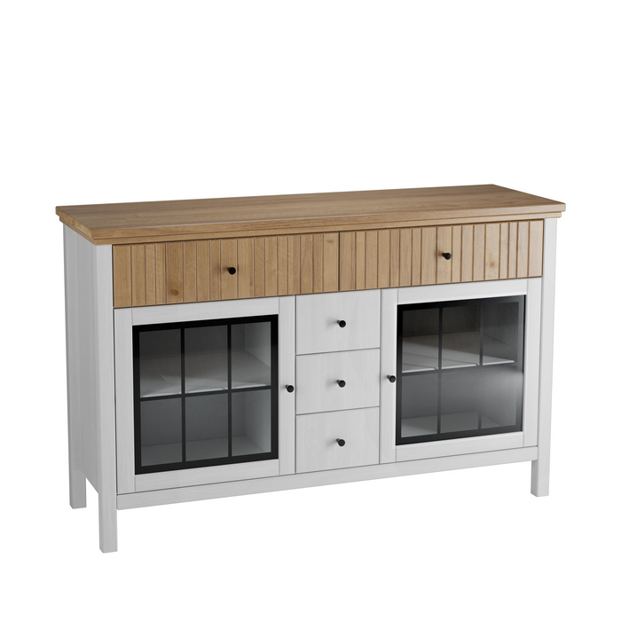 Тумба Сканди 232СТЧ стеклянные двери белый воск/антик фото Тумба Сканди 232СТЧ стеклянные двери белый воск/антик фото