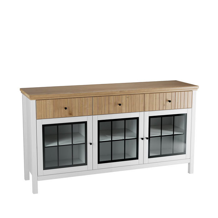 Тумба Сканди 33СТЧ стеклянные двери белый воск/антик фото Тумба Сканди 33СТЧ стеклянные двери белый воск/антик фото