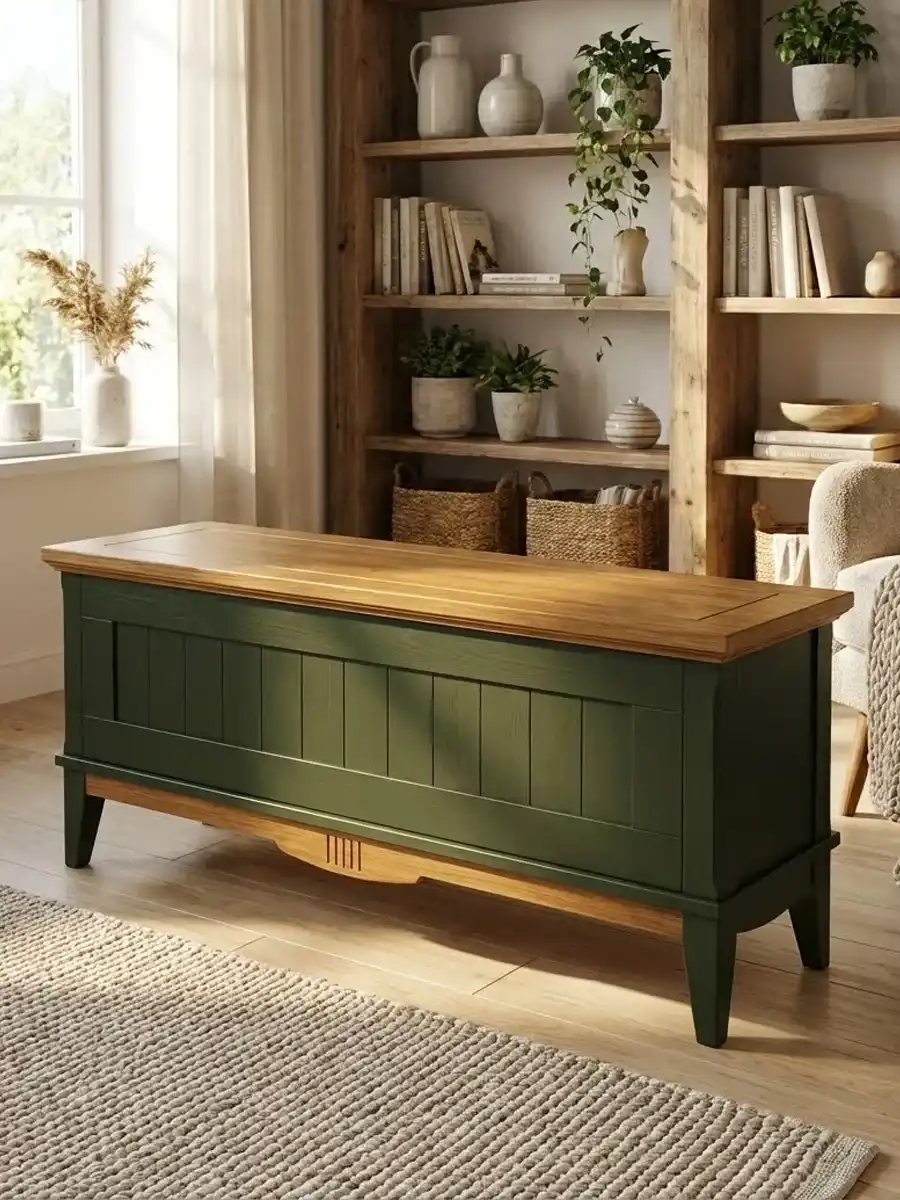 Тумба (сундук) V2 Пенни грин 6020/антик 24 купить в Москве Тумба (сундук) V2 Пенни грин 6020/антик 24 картинка 1