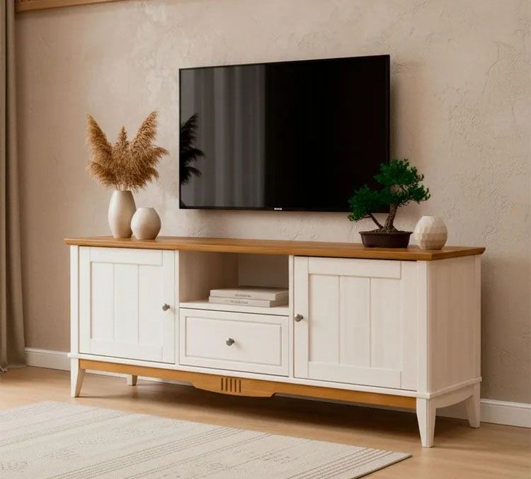 Тумба ТВ 1600 Пенни белый воск/антик 24 купить в Москве Тумба ТВ 1600 Пенни белый воск/антик 24 картинка 1