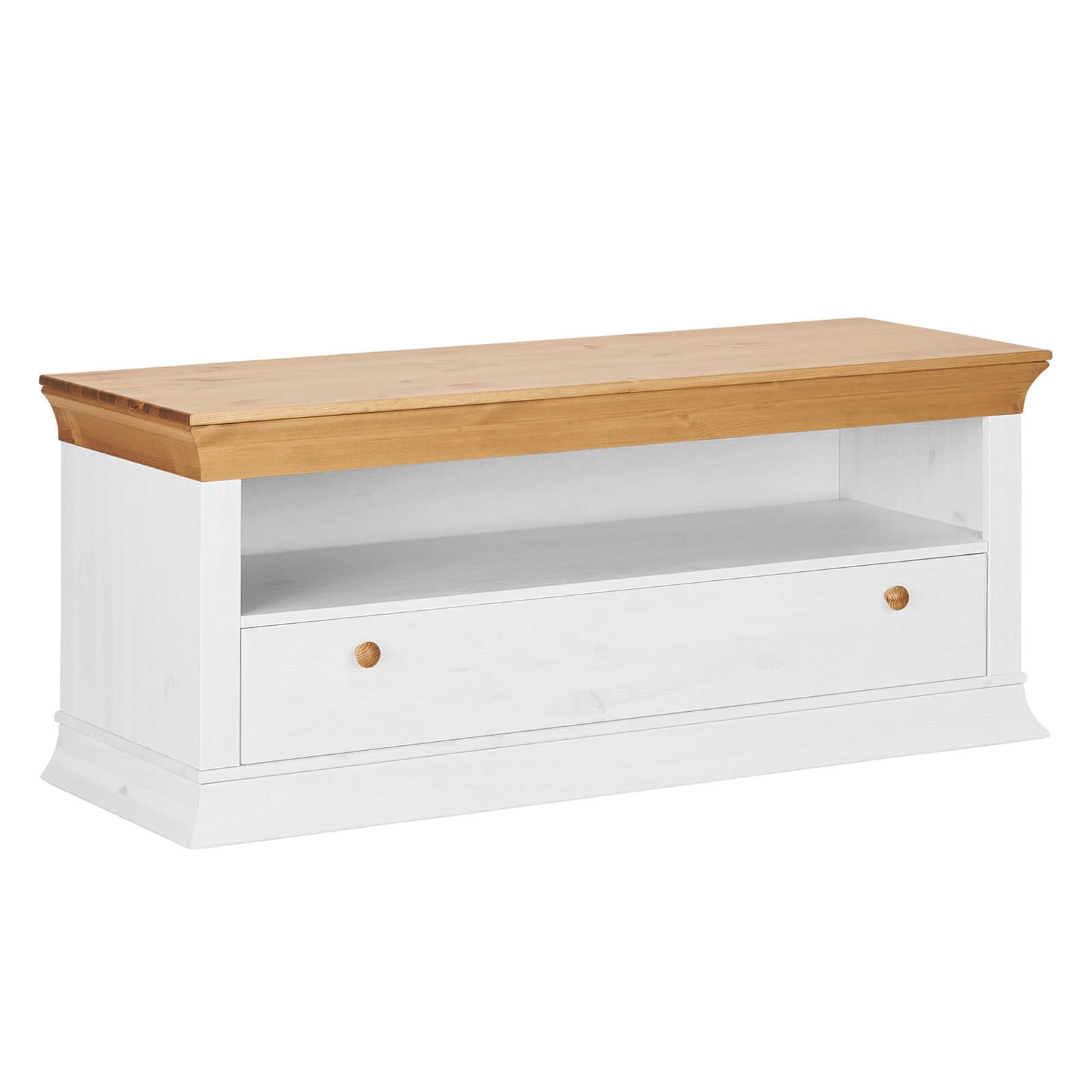 Тумба ТВ Бостон-01 белый воск+антик - картинка 1 Тумба ТВ Бостон-01 белый воск+антик - картинка 1